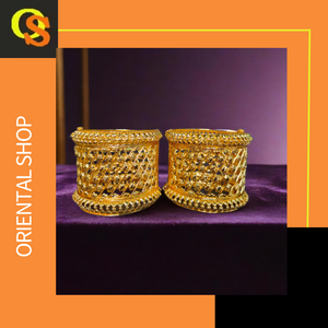 Juego de brazaletes de venta de fábrica con brazaletes de estilo moderno chapados en oro de 22K para mujer, joyería de exportadores - Product Image 3