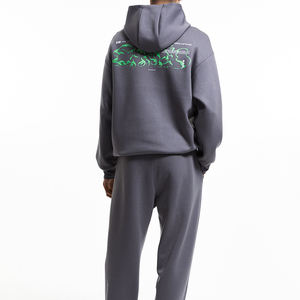 Logotipo personalizado diseño Flare pantalones de chándal mujeres crudo dobladillo pierna pantalla graffiti estampado polar streetwear Jogger flare - Product Image 5