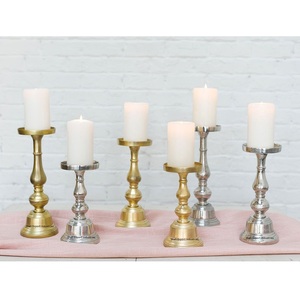 Bougeoir pilier en aluminium nickelé pour salon et pilier de bougie de table fait à la main décoratif de Noël - Product Image 6