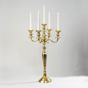Latest Aluminum Gold Plated Latest Arrival Candelabra Floor Centerpiece 5 Arms for Decoration Tall Wedding Candelabra New Design - Product Image 2