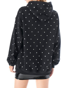 Sweat-shirt streetwear personnalisé 2025 en molleton français avec imprimé étoile en strass, vêtements d'hiver, tissu tissé 100% coton, coupe-vent - Product Image 3