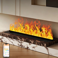 Humidificateur à flamme avec atomisation 3D intégrée, simulation de cheminée électronique, décoration de flamme pour la maison, intérieur, salon, fonctionne sur piles, version anglaise