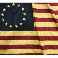 Historique Betsy Ross Tea Imprimé 13 Colonies Primitive Vintage Stars 3x5 ft Intérieur USA Drapeau Américain pour Affichage de Salle d'audience