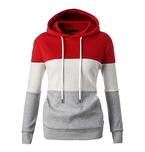 Unisex Hooded Sweatshirt Color Blocking Regular Fit Casual Autumn Polyester Cotton Knitted Long Sleeve Pocket Design - Product Image 1