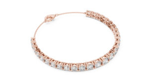 Bracelet de mariée en or jaune 14 carats avec diamant rond de laboratoire pour femmes, cadeau de mariage ou d'anniversaire de luxe certifié, élégant - Product Image 6