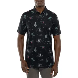 Polo de Navidad de alta calidad, polos estampados de diseño personalizado para hombre, gran oferta, Polo de algodón con cuello vuelto para hombre