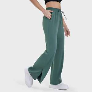 Ensemble de pantalons de survêtement évasés personnalisés Surdimensionné Broderie Pantalon empilé Survêtement Baggy Femmes - Product Image 2