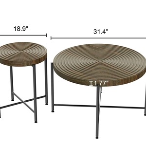 Table basse écologique design marbre, style nordique, table d'appoint de luxe, ensemble de tables d'appoint avec structure métallique, mobilier moderne pour salon, table d'appoint. - Product Image 6
