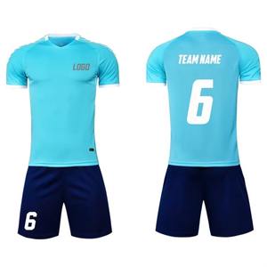 Camisetas de equipo de fútbol y fútbol azules y amarillas personalizadas de alta calidad para niños Diseño de logotipo de sublimación - Product Image 2