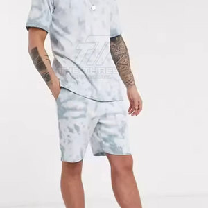 Ensemble T-shirt et short imprimé pour homme, coupe slim, 100% coton respirant, décontracté pour l'été - Product Image 3