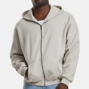Sweat-shirts à capuche zippés pour hommes, prix abordable, unis, vierges, entièrement zippés, coupe courte, design personnalisé, coupe ample, fournisseur de sweats à capuche - Product Image 1