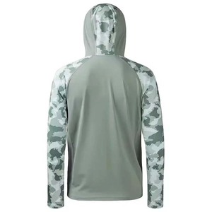 เสื้อผ้าตกปลาแขนยาวสำหรับผู้ชายเสื้อตกปลาผ้าคอตตอน100% มีฮู้ดแห้งเร็วสำหรับกลางแจ้งเสื้อเจอร์ซีย์ฤดูร้อนแบบมีฮู้ดสำหรับผู้ชาย - Product Image 3