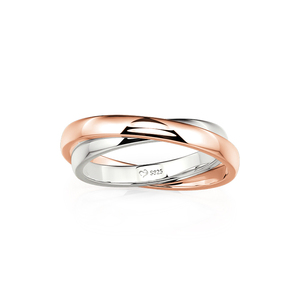 Bague de mariage géométrique bicolore plaquée or pour homme Jeulia - Product Image 3