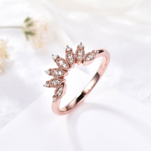 Bague de fiançailles en or 14kt diamant de luxe nouveau design en or massif bagues de bijoux fins avec bague en diamants véritables - Product Image 3