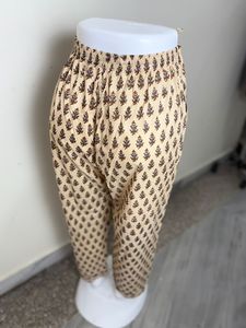 กางเกงเลานจ์พิมพ์ลายสวยหรูจากดินกางเกงผ้าฝ้ายแบบชนบทกางเกงผ่อนคลายลายใบไม้กลาง - Product Image 4