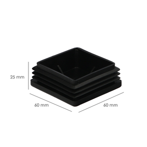 Tappo interno quadrato in plastica 60x60 mm. Nero. Confezione da 50 unità. - Product Image 2