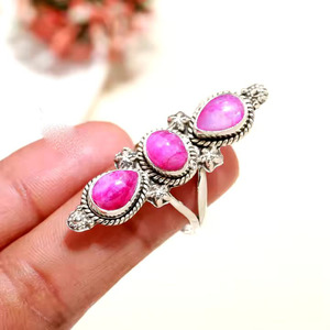 Piedra de piedra lunar Rosa romántica, Plata de Ley 925, regalo de cumpleaños de aniversario para mujer para boda o fiesta - Product Image 4