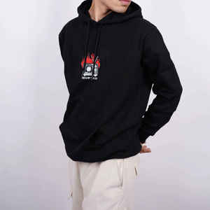 Venta al por mayor 100% algodón pesado personalizado pulóver con capucha Unisex Streetwear con serigrafía patrón sólido Premium para hombres - Product Image 5