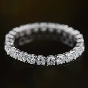 Diseño clásico de alta gama de lujo cojín corte laboratorio diamantes tachonado 14K 18K oro blanco Royal tenis cadena pulseras para ella a granel OEM - Product Image 1