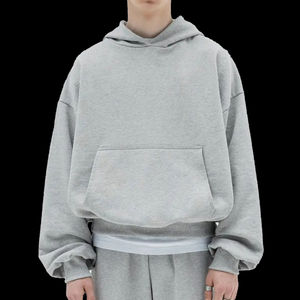 Sweats à capuche pour hommes lourds fabricant pakistanais sweat à capuche zippé à épaules tombantes surdimensionné dernière mode sweats à capuche streetwear - Product Image 3