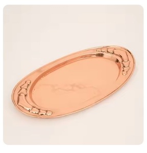 New Arrival Metal <b>Copper</b> Food Serving Tray Dish Custom Size & Logo Exquisite Serving Trays for Events & Restaurants <b>Table</b> Decor - Product Image 4
