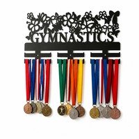 Support mural pour médailles de gymnastique, présentoir de médailles en métal découpé au laser avec motif floral et papillon, cadeau pour les gymnastes