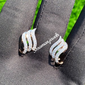 Unisex Charming Classy 0.55TW 3.18Grm Natural Diamond <b>Stud</b> <b>Earrings</b> 18K <b>Rose</b> <b>Gold</b> - Product Image 1