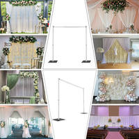 Support de fond télescopique stable et coupe-vent avec base carrée pour événements extérieurs, mariages et décoration de toile de fond photographique
