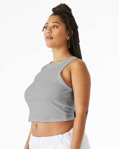BELLA + CANVAS-Débardeur Micro Rib Racer pour femme-1019 T-shirts Athlétique Heather Color Logo personnalisé Oversize Crop Top Tee - Product Image 2