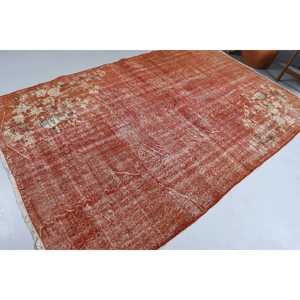 Vintage Large Rug 5.7x8.7 ft, Turkish <b>Red</b> Moroccan <b>Wool</b> Rug - Product Image 2