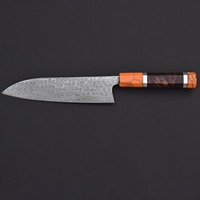 Premium koolstofstalen koksmes, scherp als een scheermes, handgemaakt, professioneel, voor thuisgebruik, ergonomische hars handvat, Damascus stalen lemmet