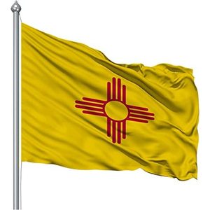 Drapeau du Nouveau-Mexique 3x5 pieds, double face, 3 couches, polyester, fabriqué aux États-Unis par USA TOP FLAGSINC avec 2 attaches en laiton - Product Image 1