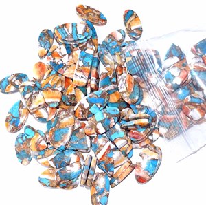 Haute qualité naturel épineux huître cuivre Turquoise paire Quartz pierre précieuse en vrac pour la fabrication de bijoux en gros cuivre Turquoise paire - Product Image 3