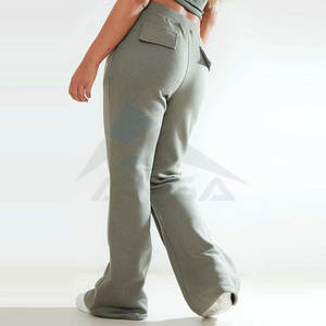 <b>Women</b> <b>Flared</b> Track Pants Canvas Winter Custom Size <b>Joggers</b> Elastic Waist Sport Casual Regular Fit <b>Flared</b> Bottom Comfortable - Product Image 5