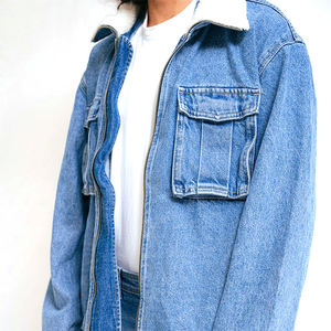 Men's High Quality Classic Style Faded Wash Denim Jackets & Coats Winter Season Layering and Casual <b>Outings</b> Made in Pakistan - Product Image 5