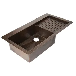 Évier de cuisine Design classique vente chaude évier de salle de bain en cuivre de qualité supérieure avec gravure à la main vente chaude - Product Image 2