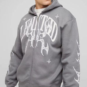 เสื้อฮู้ดพิมพ์ลายสกรีนกำหนดได้เองสำหรับทุกเพศมีซิปแบบสลิมฟิตเสื้อมีฮู้ดผ้าคอตตอนรุ่นเฮฟวีเวตสำหรับ100% - Product Image 1