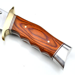 Venta al por mayor personalizado de alta calidad OEM ODM servicio de mango de madera de acero afilado de alta dureza cuchillo de caza al aire libre cuchillo de hoja fija - Product Image 5