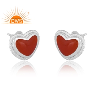 Tendance Design 925 argent Sterling naturel rouge Onyx pierre précieuse boucle d'oreille bijoux personnalisés pour les femmes cadeau pour elle - Product Image 3