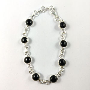 Classic Religious Black Onyx <b>Beaded</b> <b>Bracelet</b> 12.3 Grams Ball Number Shape Featuring Diamond Pearl <b>for</b> Anniversary Party Gift - Product Image 1