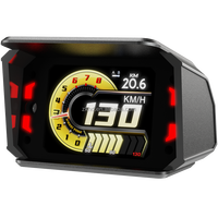 Prix Usine A402 Affichage Tête Haute (HUD) OBD + GPS pour Voiture, Écran LCD, Jauge de Tableau de Bord, Compte-tours, Tension, Pression d'huile, Compteur Turbo, Compteur de Vitesse
