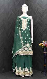 Combinaison Salwar Kameez en fausse Georgette lourde semi-cousue de haute qualité pour la vente à l'exportation depuis l'Inde - Product Image 4