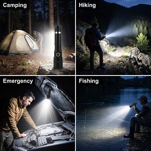 <span class=keywords><strong>Linterna</strong></span> Táctica LED con Zoom, Resistente al Agua IP65, 4000mAh, Recargable Tipo-C, Base Magnética de Aleación de Aluminio, Clip, 3 Modos, Emergencia - Product Image 6