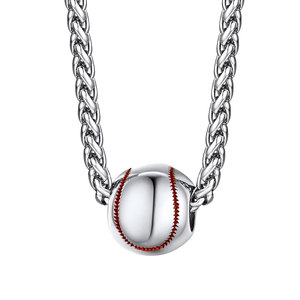 Collar de Moda Personalizado de Acero Inoxidable 316L, Joyería Fina, Collar de Béisbol para Niños - Product Image 1