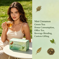 Usine de sachets de thé OEM/ODM, support direct, dropshipping, thé vert menthe cannelle personnalisable