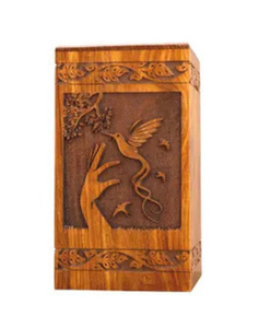 Urnas de cremación de madera de árbol de la vida Urnas decorativas de entierro funerario hechas a mano para hombre y mujer a bajo precio - Product Image 4