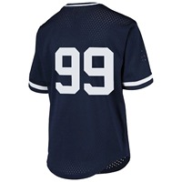 Maillot de baseball pour homme, broderie lettres, coupe ample, respirant, col en V, manches courtes, maille rétro, été, antibactérien, grande taille