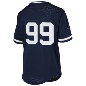 Maillot de baseball pour homme, col en V, manches courtes, coupe ample, respirant, en maille, style rétro, pour broderie de lettres, grande taille, séchage rapide - Product Image 5