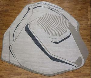 Alfombra de lana con mechones a mano a rayas de contorno, alfombra moderna de calidad fina para decoración del hogar, diseño personalizado para sala de estar y dormitorio - Product Image 1