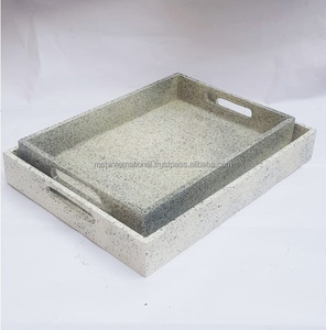 Plateaux alimentaires en bois d'acacia plateau de service de fruits planches avec poignée plateau à pain plateau de service - Product Image 1